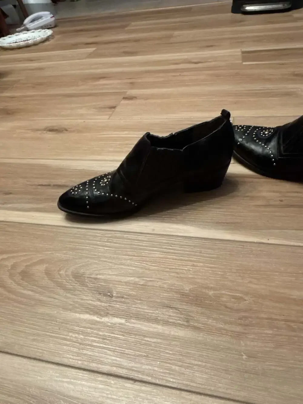 Circus by Sam Edelman Black Studded Western Ankle Booties